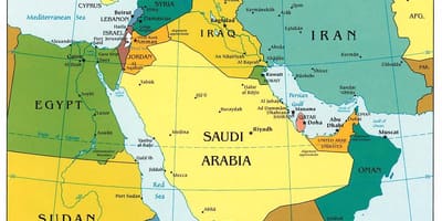 بحرین در میانه نقشه